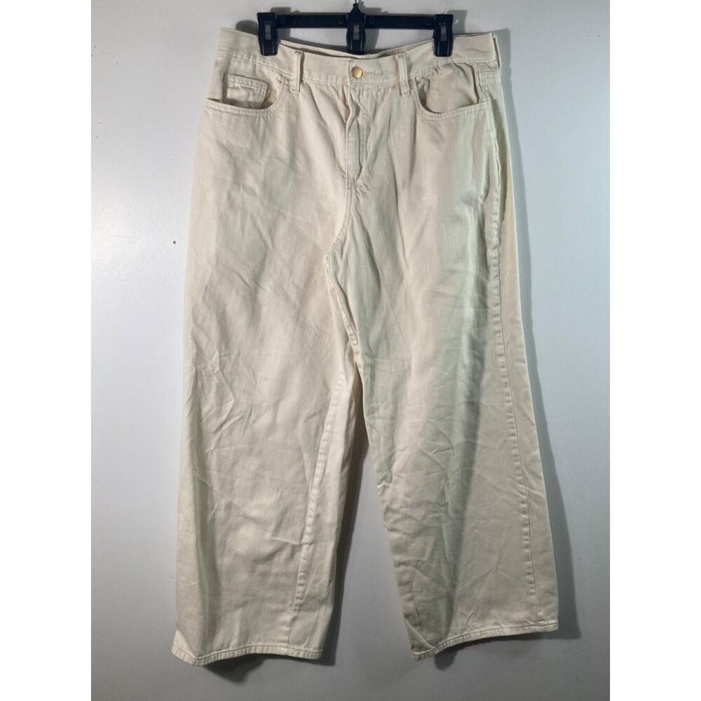 Womens Universal Thread‎  Relaxed Wide Leg Denim Jeans Cream 14 R
